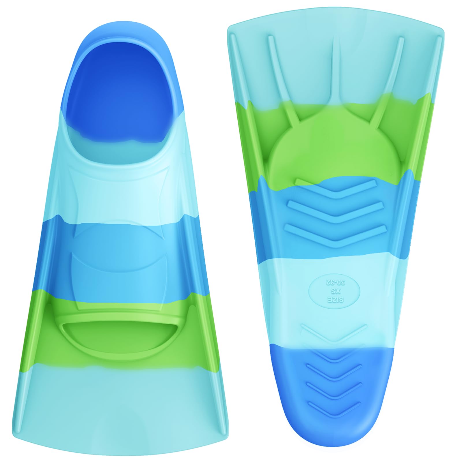 Photo 1 of Gintenco Swim Fins, Kids Swim Training Fins for Lap Swimming, Travel Size Flippers with Mesh Bag, Silicone Swimming Fins for Kids Teens Adults Women Men (CH10, XS(Jr 13-1.5))
