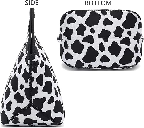 Miniatura 5 de FlowFly Neoprene Kids Lunch box Insulated Soft Bag Mini Cooler Thermal Meal Tote Kit for Boys, Girls,Men,Women,School,Work, Office, Cow