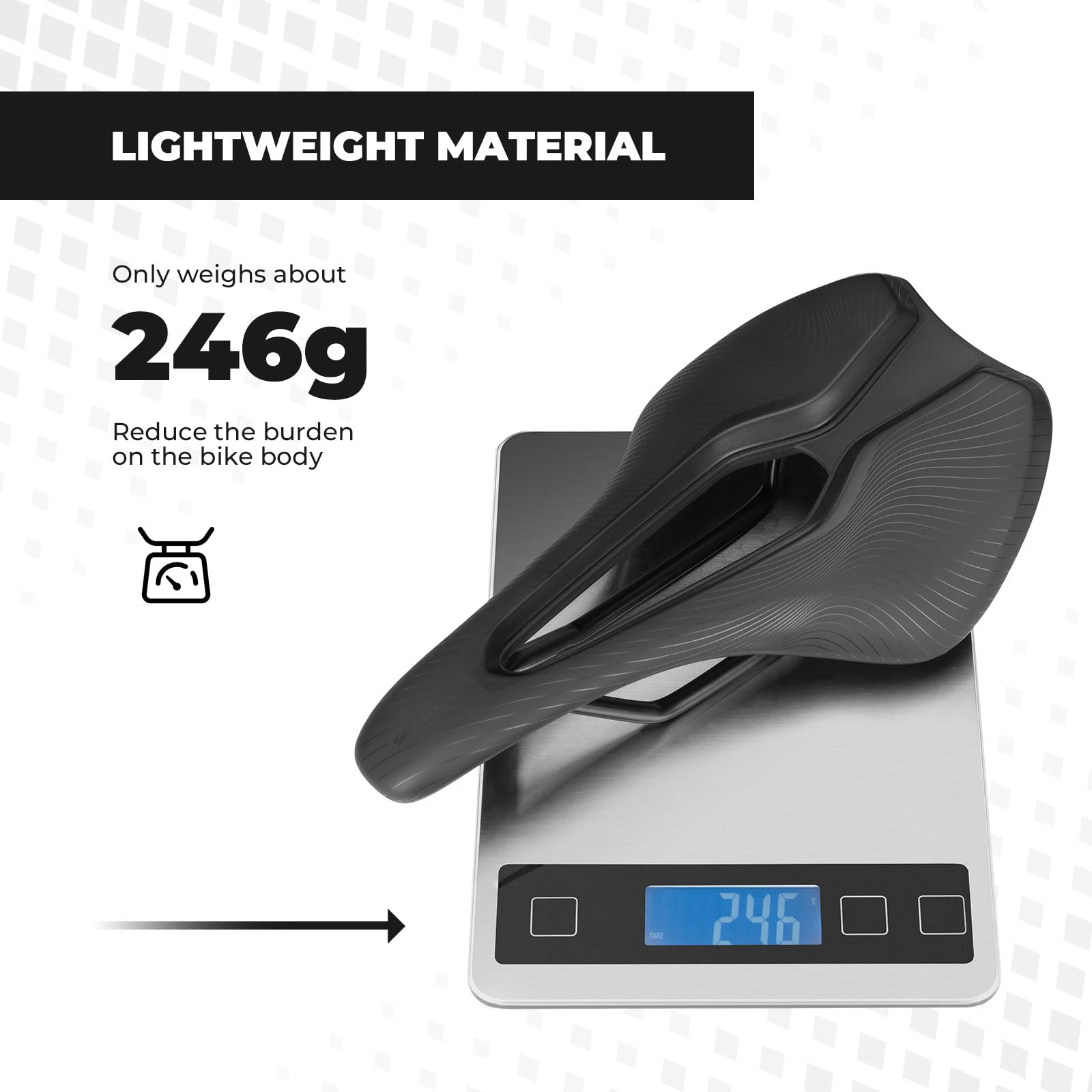 ROCKBROS Sillín de Bicicleta Cómodo Unisex Ergonómico Impermeable con Espuma de Alta Densidad y Estructura Cromo Molibdeno para Bicicleta Urbana, MTB, Ebike