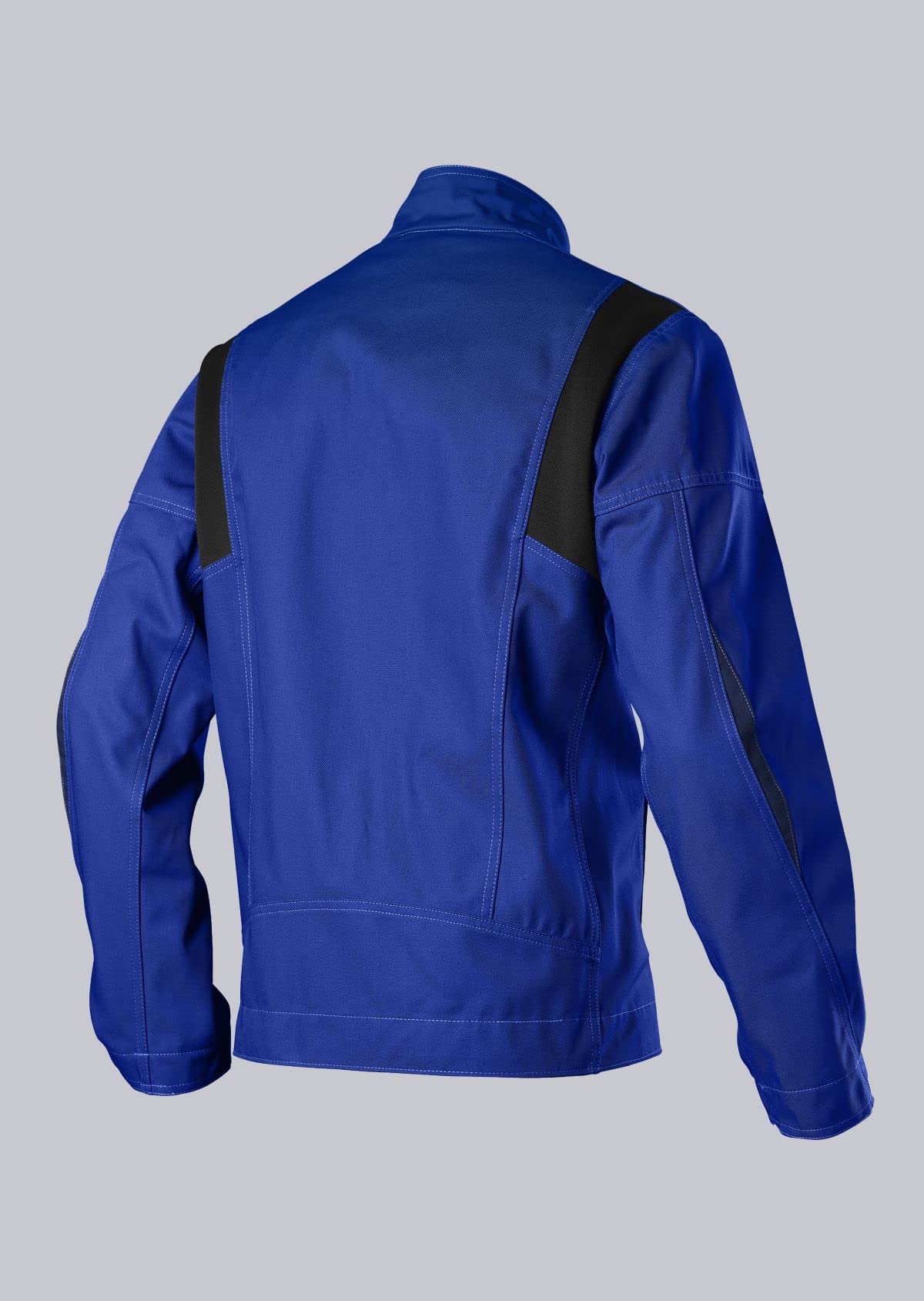 BP 1795-720-13-52/54n - Giacca da lavoro, colletto alto, cerniera frontale nascosta, 305,00 g/m², cotone rinforzato, blu reale/blu notte, 52/54n