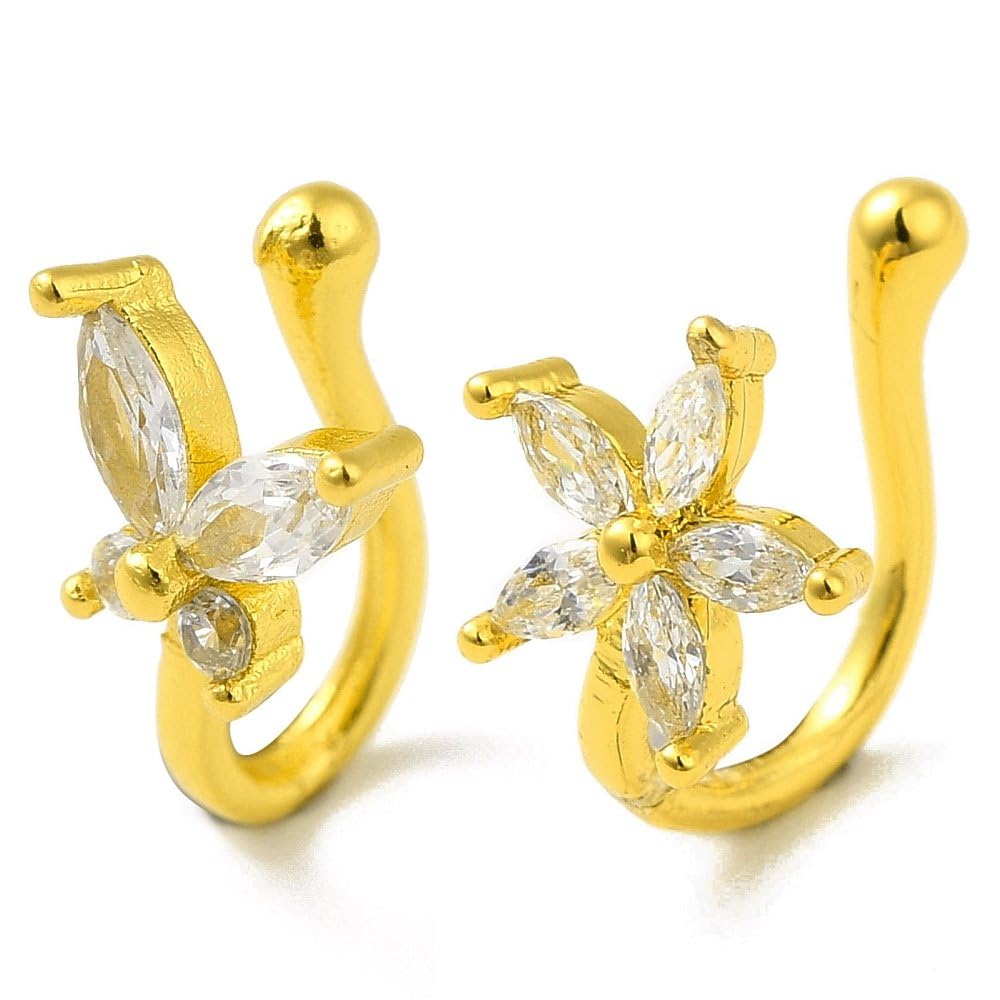See full amazon price history chart for Via Mazzini Gold Plated Butterfly And Flower Design Non Piercing Clip-On Nose Ring Clip For Women And Girls (NR0255) 2Pcs Via Mazzini Gold Plated Butterfly And Flower Design Non Piercing Clip-On Nose Ring Clip For Women And Girls (NR0255) 2Pcs (B0C77VR9HK) Amazon Price History, Amazon Price Tracker