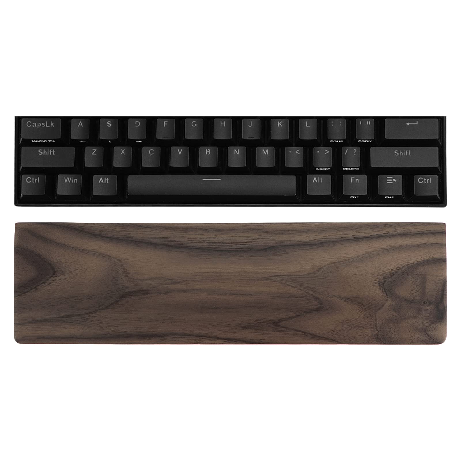 JANKOW Walnut Keyboard Wrist Rest, Gaming Walnut Keyboard Wrist Pad, Wrist Rest Palm Rest, Hand Pad Holder, Palm Rest for Office and Gaming(Walnut Wood 1Pc 61Keys)
