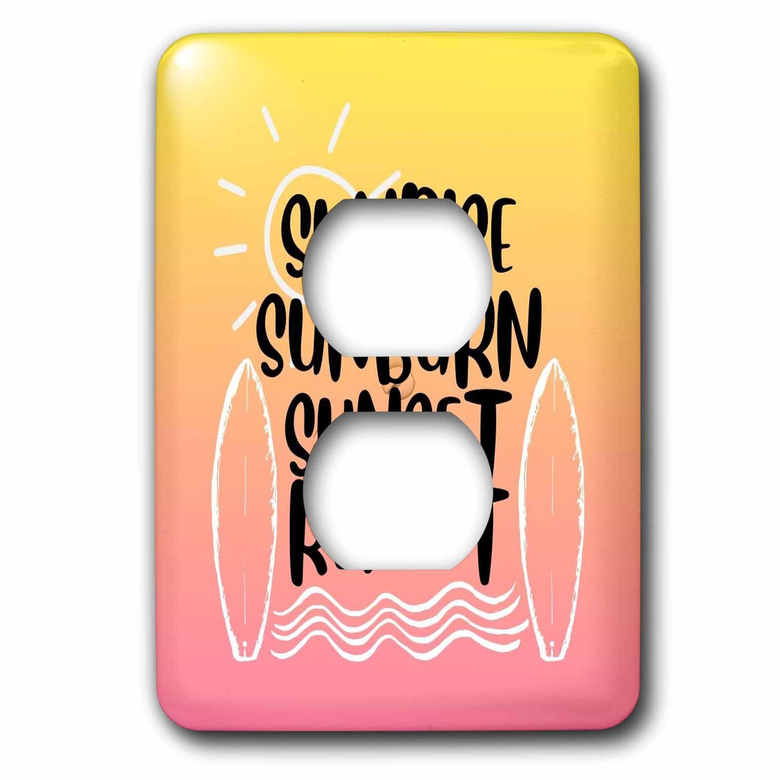 3dRose Image of quote about summer Sunrise, sunburn sunset... - Light Switch Covers (lsp-388411-6)