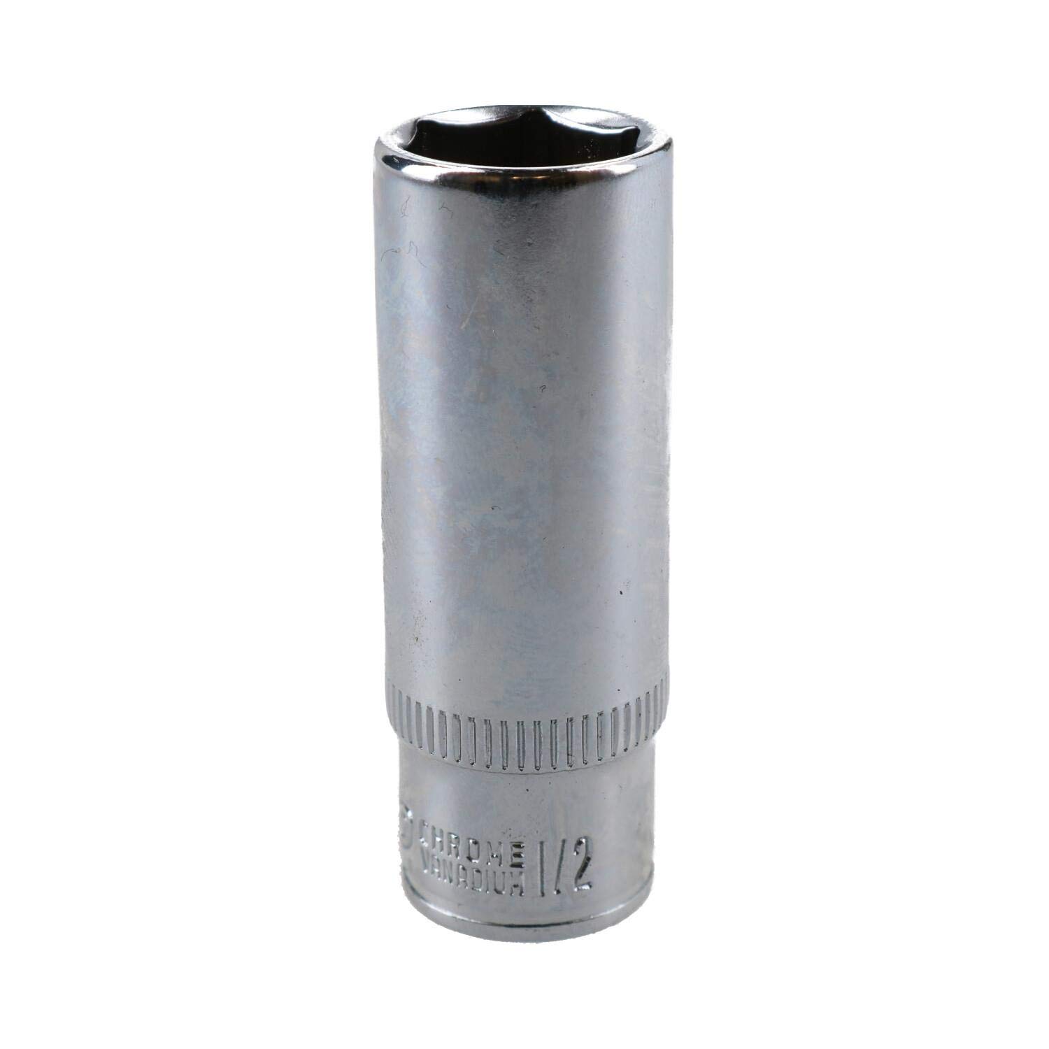 1/2" Deep SAE Socket 1/4" Drive 48mm Length 6 Point Chrome Vanadium Steel