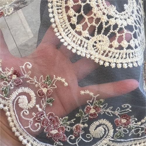 Set de table dentelle napperon brodé vintage tapis rectangulaire polyester 4pcs