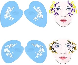 7 Styles/set Reusable DIY Face Paint Makeup Stencil Body Painting Template Flower Butterfly Makeup Tool for Body Painting, Parties, Halloween and Kids Makeup