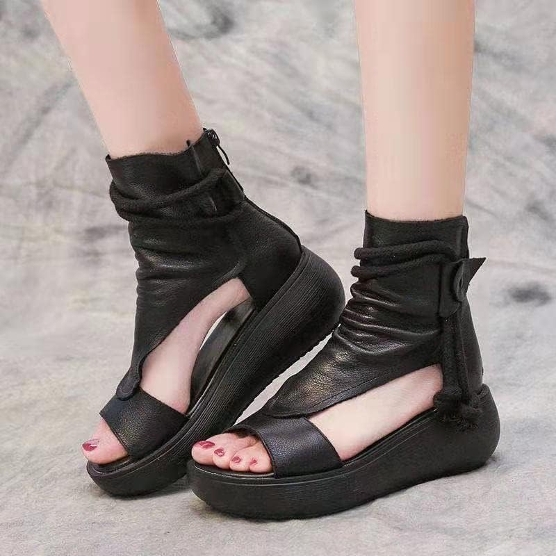 Women's large-size high-top sandals, casual fashionable and breathable, for outdoor wear in summer.