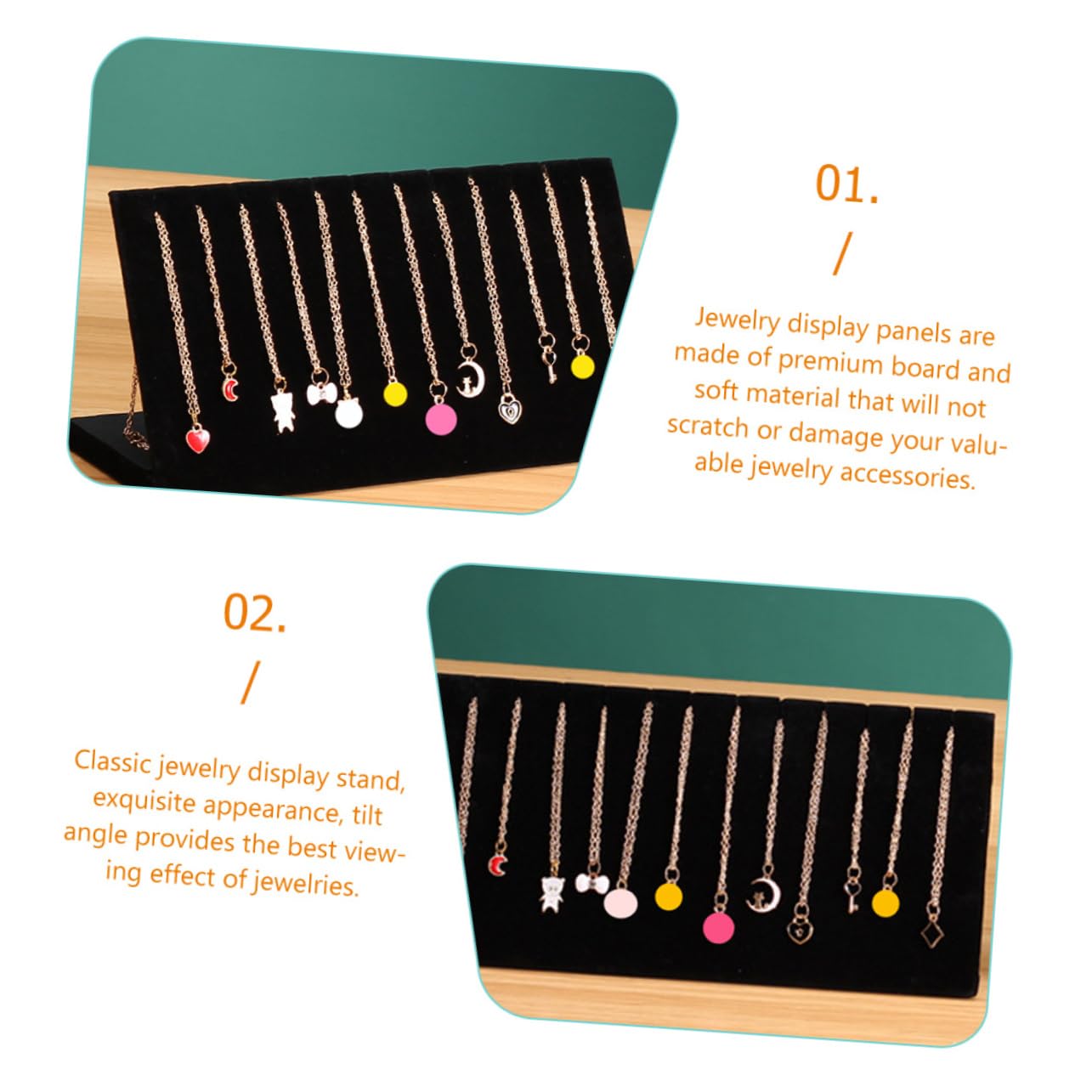 Espositore per gioielli da 3 pezzi, inserto per espositore per gioielli, organizer per collane, appendini per vestiti, porta collane, espositore per bracciali, espositore per catene, espositore p
