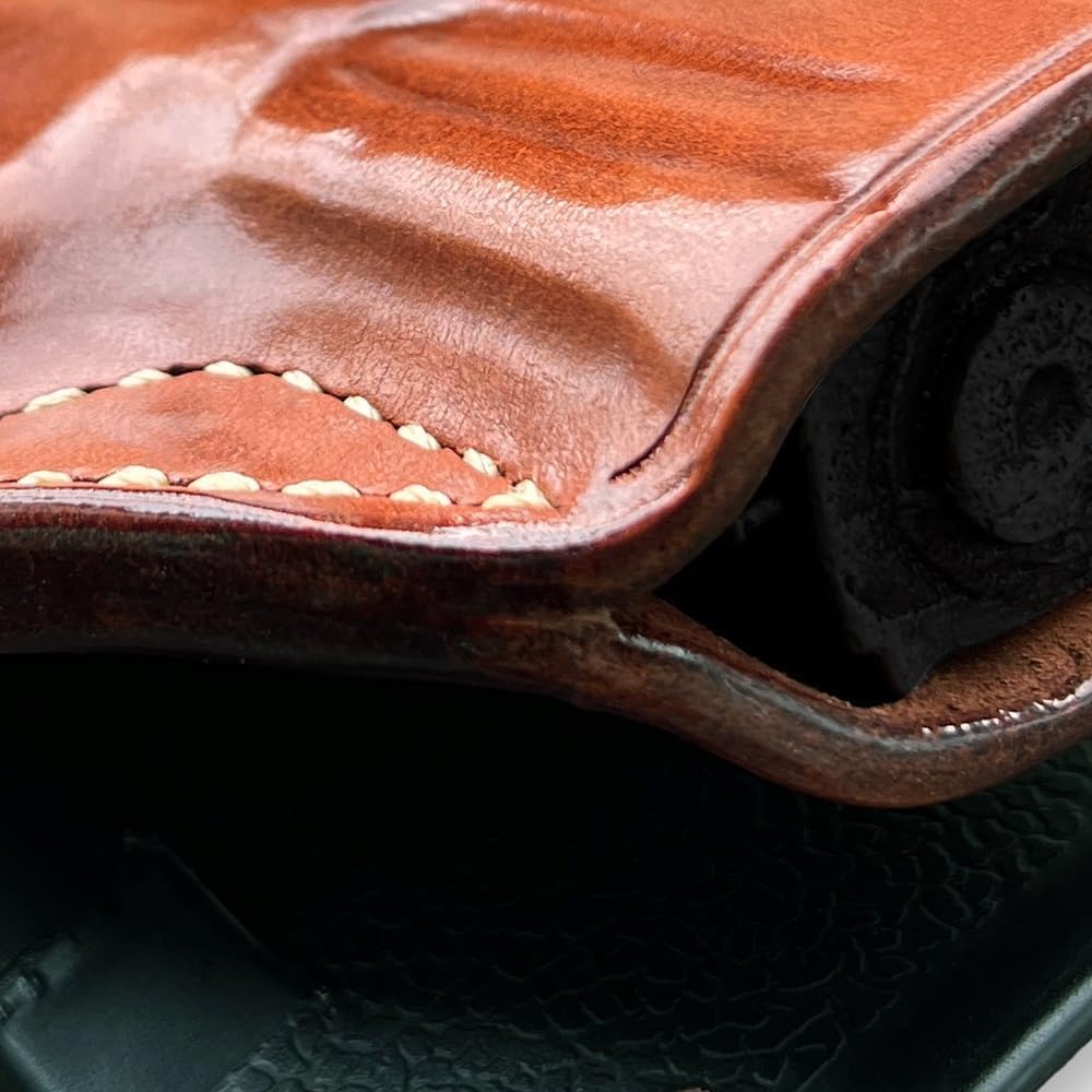 Premium Leather OWB Paddle Holster with Open Top Fits, Walther PPS M2 9mm 3.18’’BBL, Right Hand Draw, Brown Color #1230#