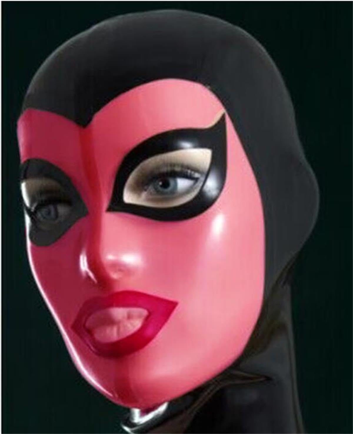 Latex Head Cover,Latex Face Hood Rubber HeadMask Latex Party Decorate Mask for Cosplay Club Wear (XS)