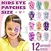 Panelee 60 Pcs Adhesive Eye Patches for Kids Girls Toddler Eye Patches Bulk Breathable Material, Light Blocking Cotton Colorful and Fun Designs Adhesive Bandages for Girls, 12 Styles