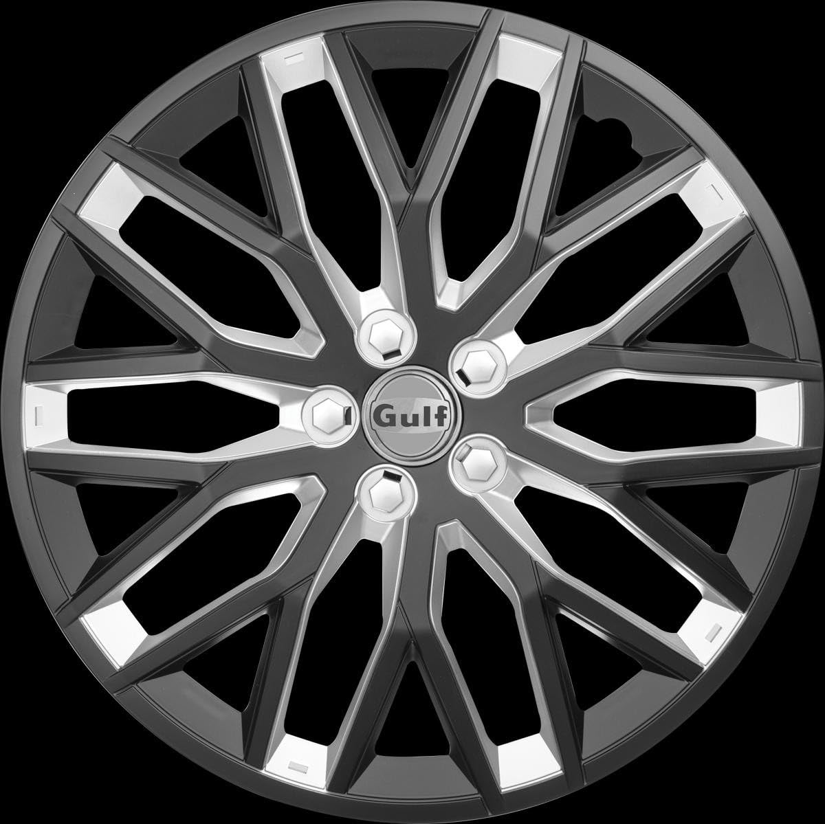 GULF E13GT40.BKBS Enjoliveur GT40, Noir/Argent, Set de 4, 13"