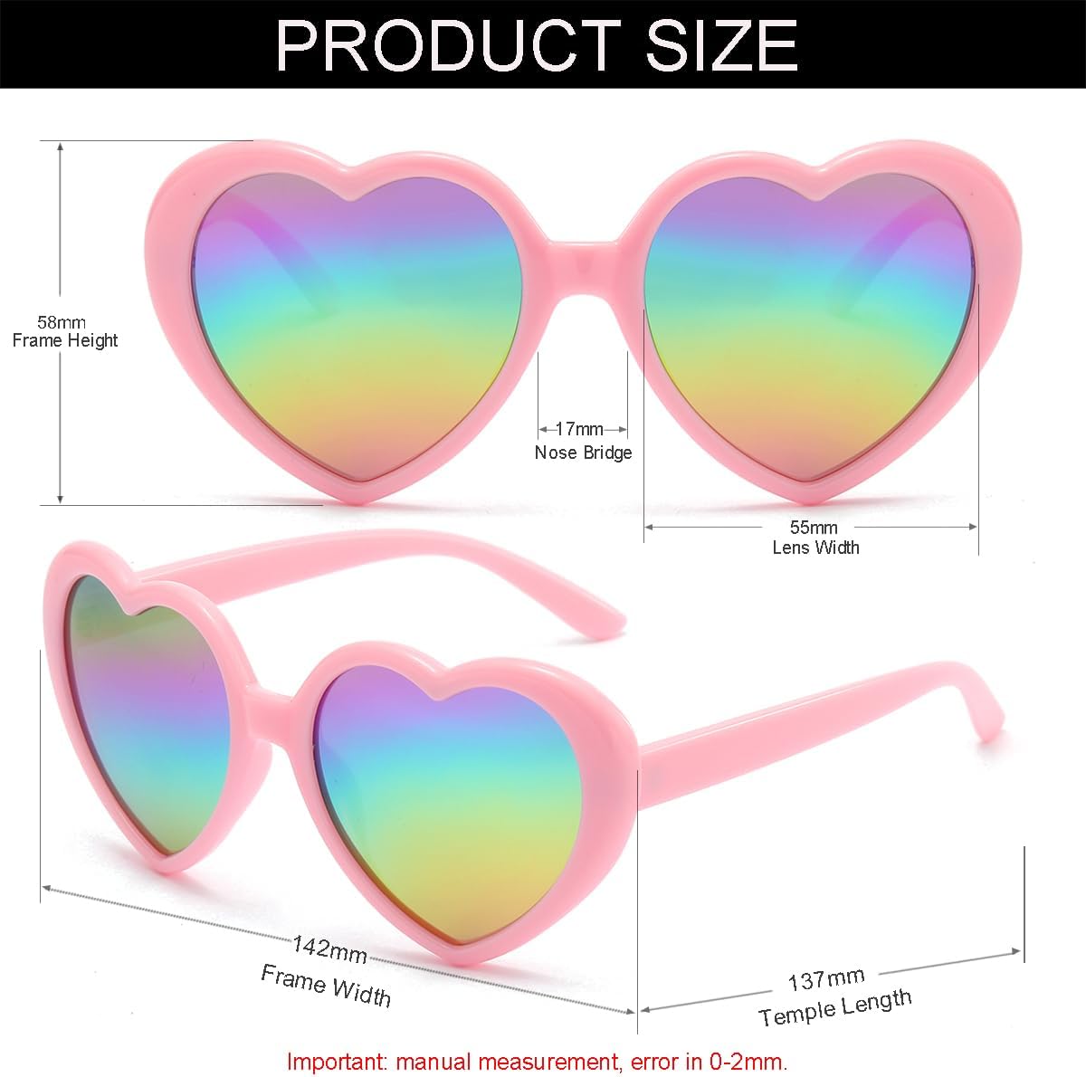 NIDOVIX Polarized Heart Shaped Sunglasses for Women Lovely Vintage Retro Fashion Heart Sun Glasses UV400 Protection Lens - Image 3