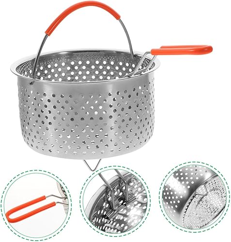 Miniatura 8 de Cesta de fritura de acero inoxidable colador de alimentos fritos colador de fideos con asa cesta de espagueti cesta de metal freír contenedores de