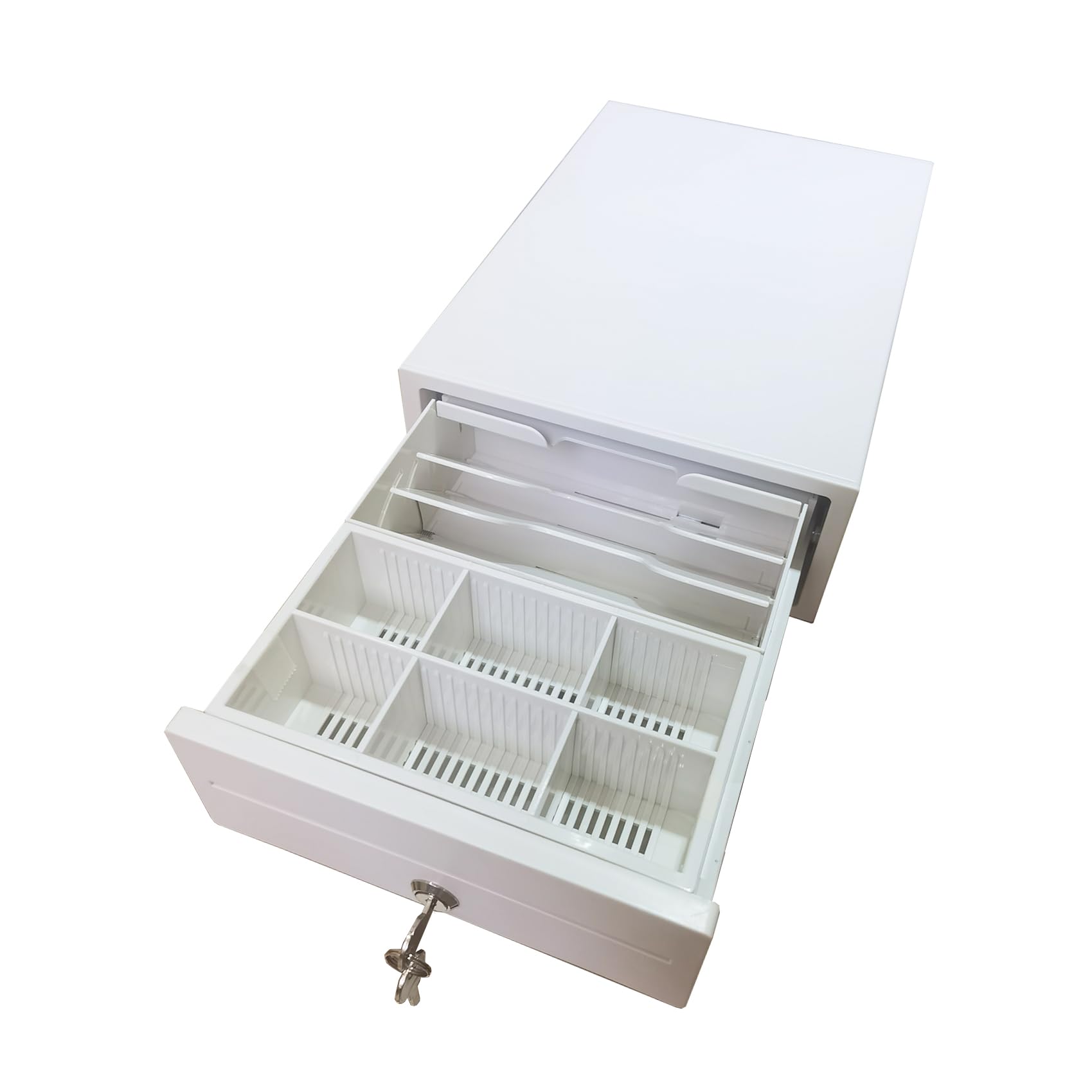 5台中の3台 未使用 NUSRATS 自動＆手動兼用 キャッシュドロア 白 小型 5台中の2台 未使用 NUSRATS 自動＆手動兼用 キャッシュドロア 白