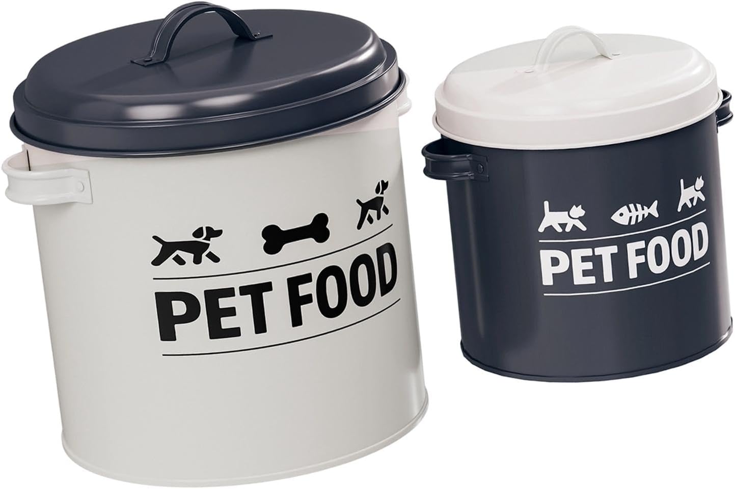 2Pcs Dog Treat Storage Container Lidded Cat Dog Treat Bin Sturdy Pet Food Storage Container for Kitchen Counter Farmhouse