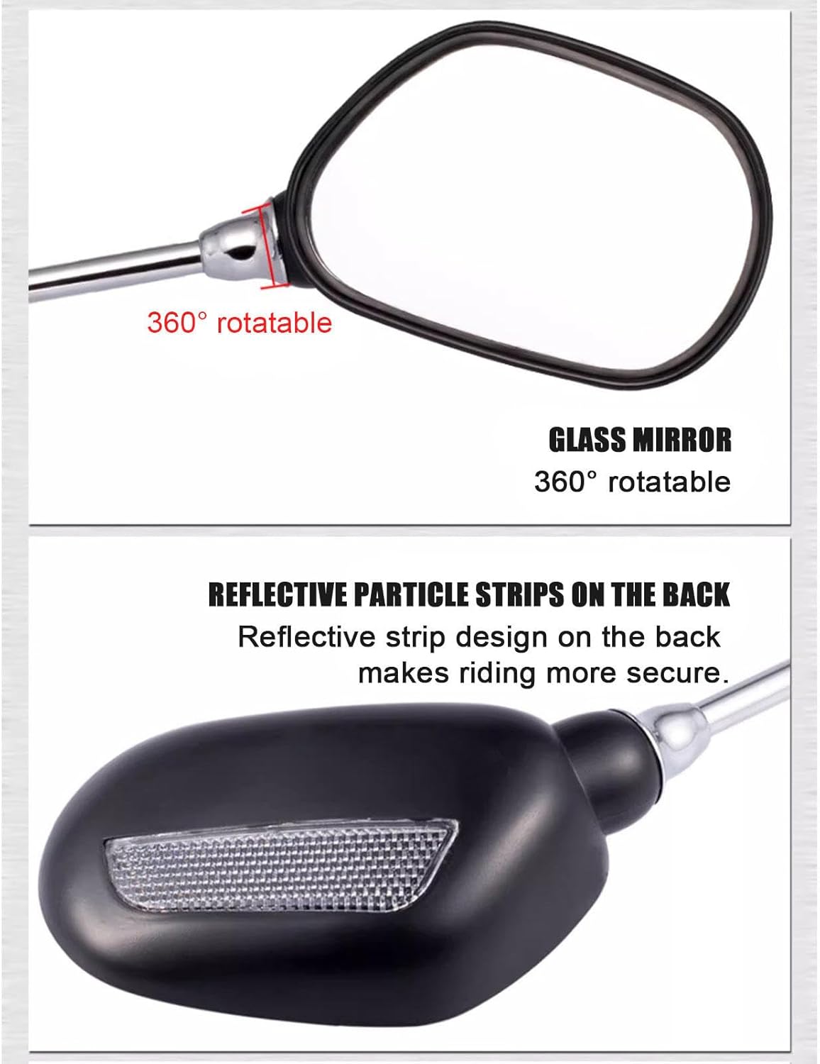2 Pack Bike Handlebar Rearview Mirror Universal Adjustable Rotatable Bike Clear Mirror for Mountain Road Bike Bicycle Electric Bike ebike Motorcycle Scooter