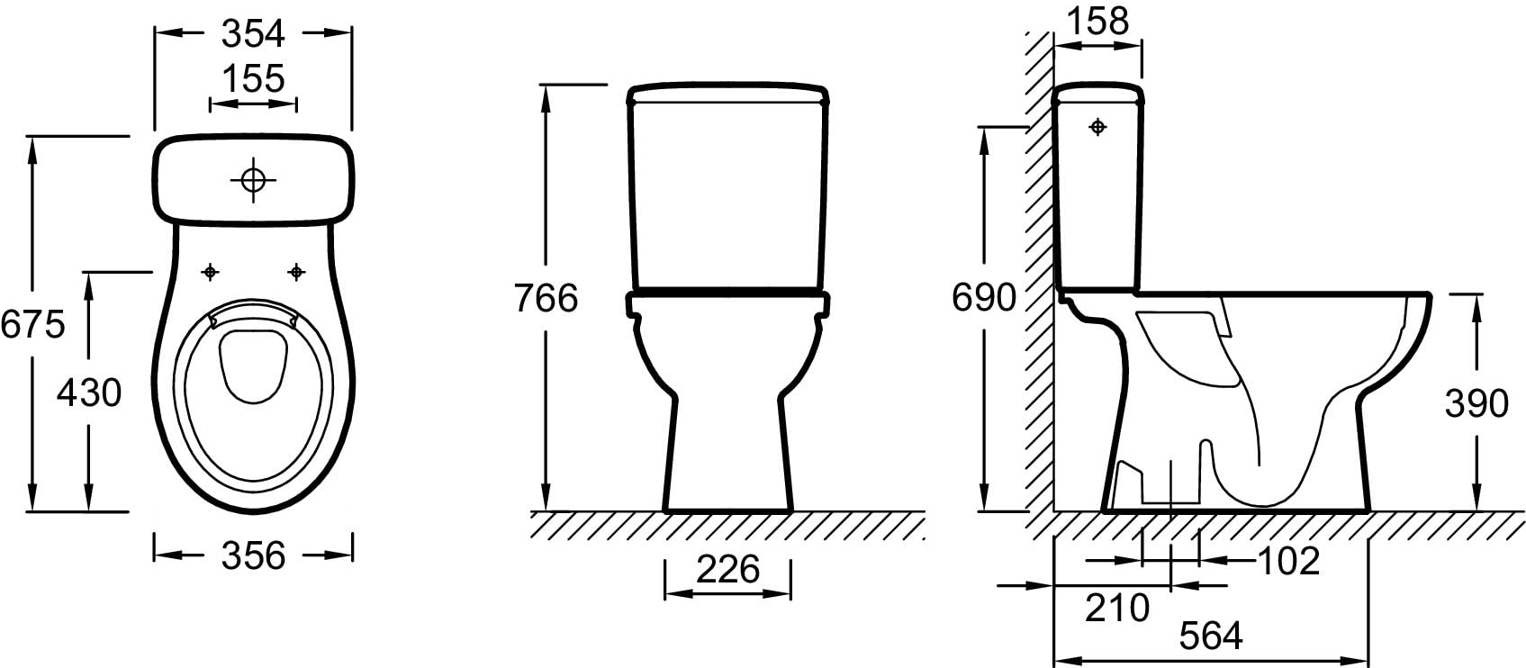 JACOB DELAFON WC Inodoro completo a suelo Salida vertical Alimentación lateral Sistema rimless Asiento amortiguado Doble descarga 2,6/4 l LIMA E40028-00