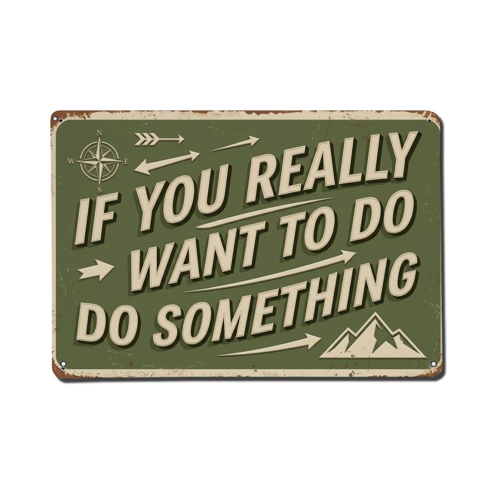 Find Your Way Industrial Retro Motivational Slogans 3 Metal Tin Sign Plaque Wall Decor for Cafe, Club Bar, Office, Home Garden Metal Poster 8x12Inch