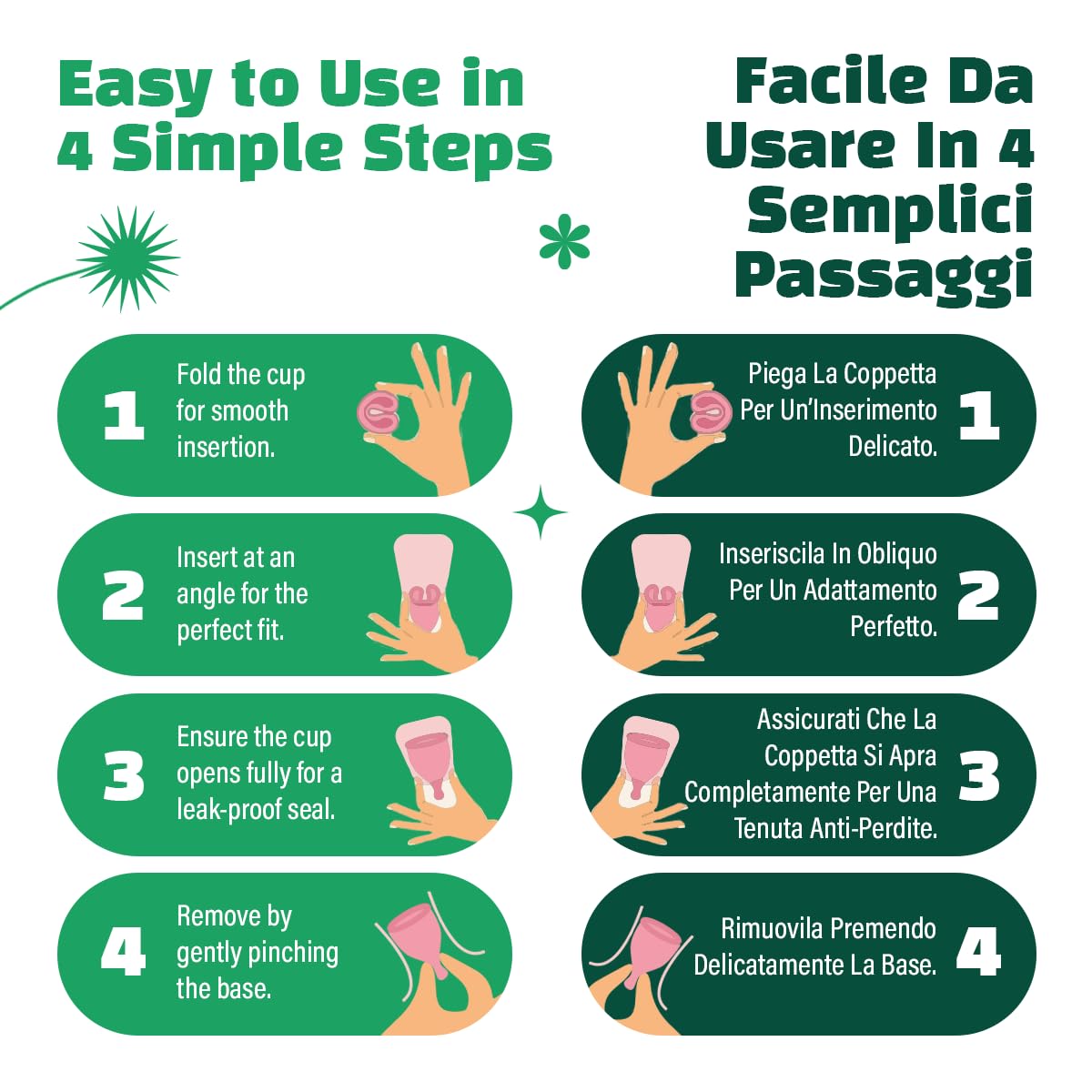 Shordy Coppa mestruale, set di 2 – Large with Mini Box, 100% Medical Grade tazza mestruale in silicone per l'igiene femminile, un'alternativa migliore e più sicura a bendaggi e tamponi