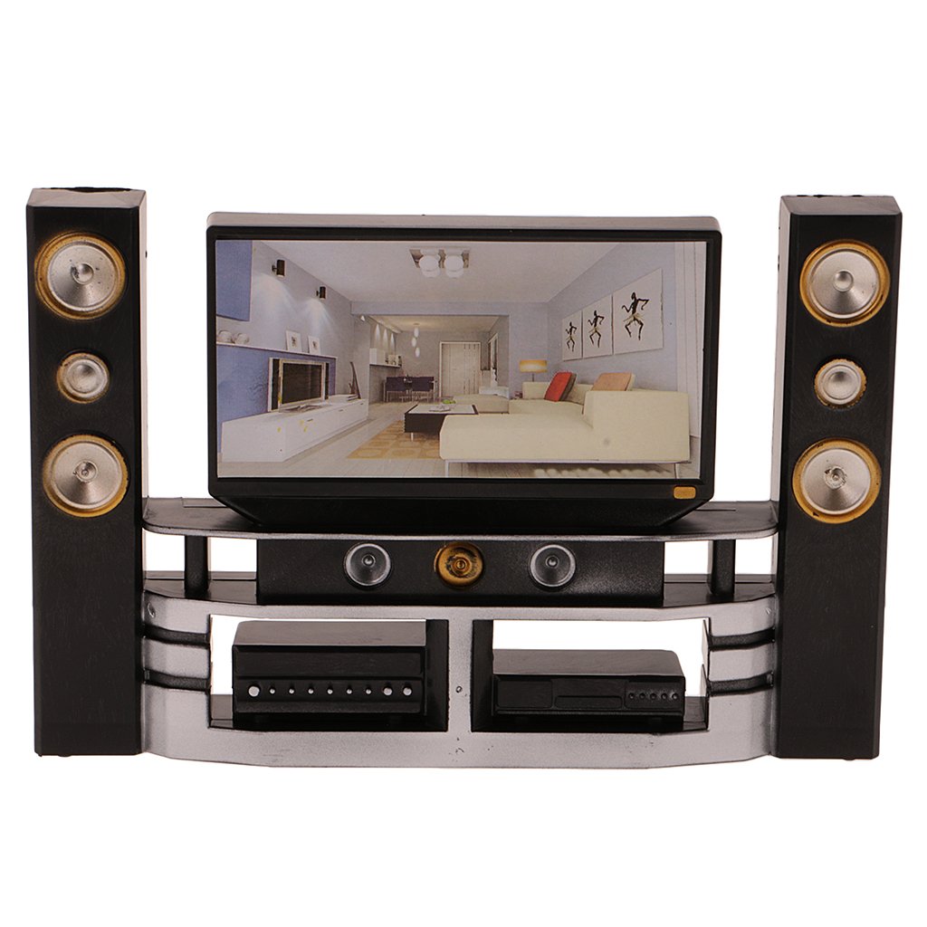 Hi-Fi TV Cabinet Combo Set for 1/6 Blythe Dolls Dollhouse Furniture