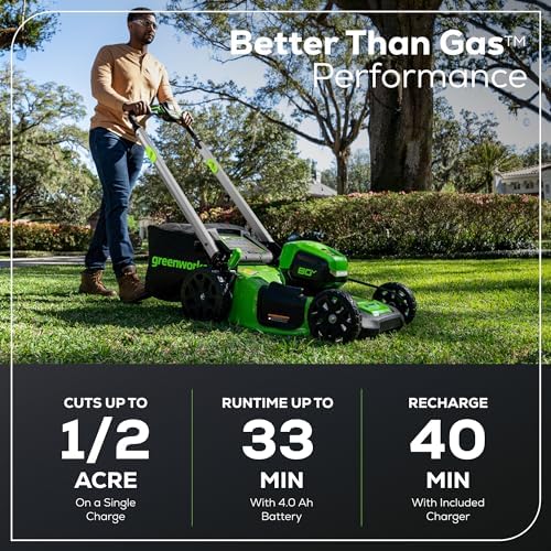 Greenworks 80V 21" Self-Propelled Cordless Lawn Mower β Brushless Motor, LED Lights, 4.0Ah Battery & Rapid Charger (75+ Compatible Tools) - 2