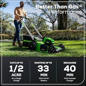 Greenworks 80V 21in Self-Propelled Lawn Mower, 4.0 Ah Battery and Charger — photo 3 of 6