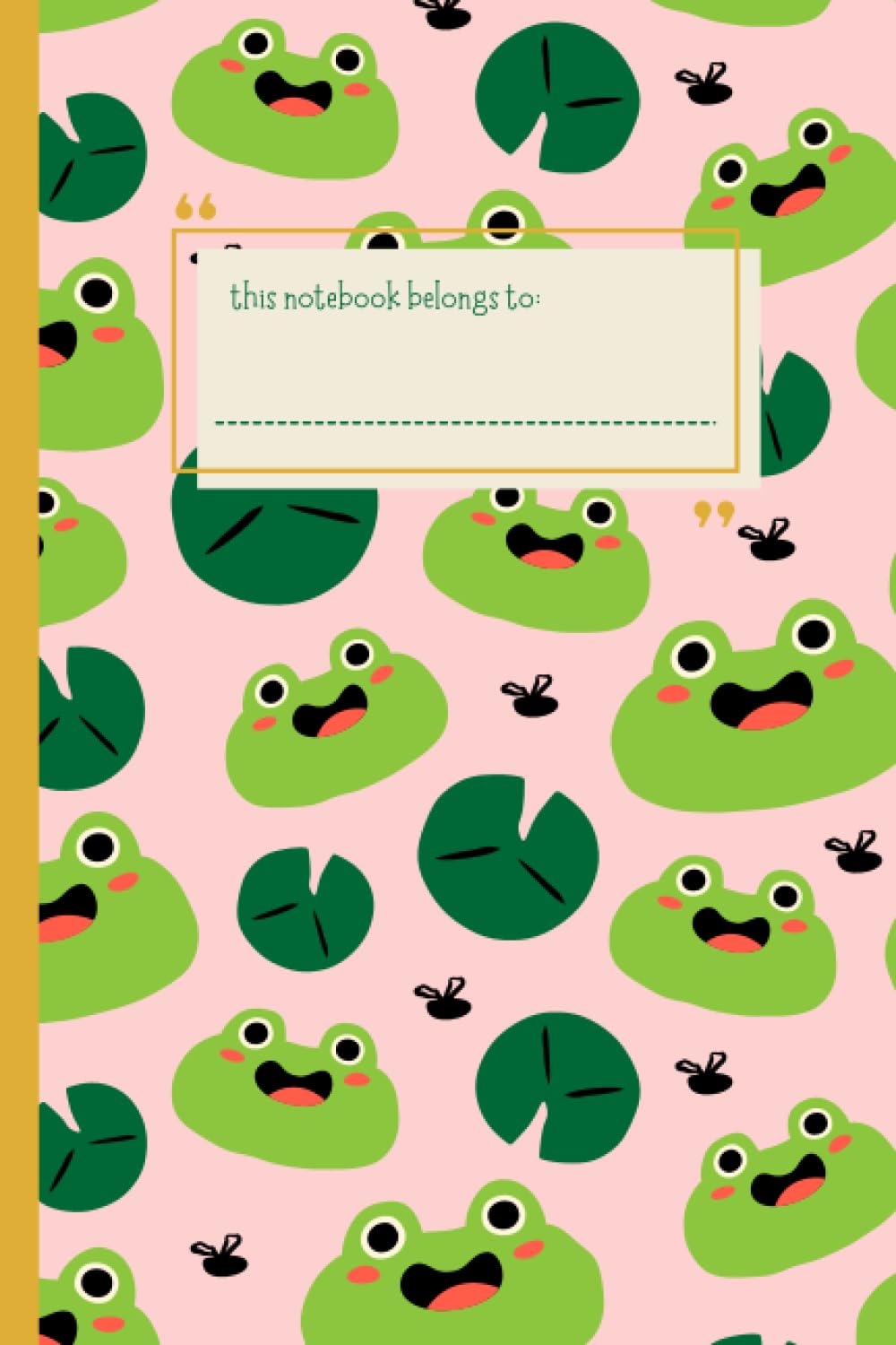 Pink Green Froggy Bliss: Cute Composition Notebook | Playful Frog & Floral Design | College Ruled