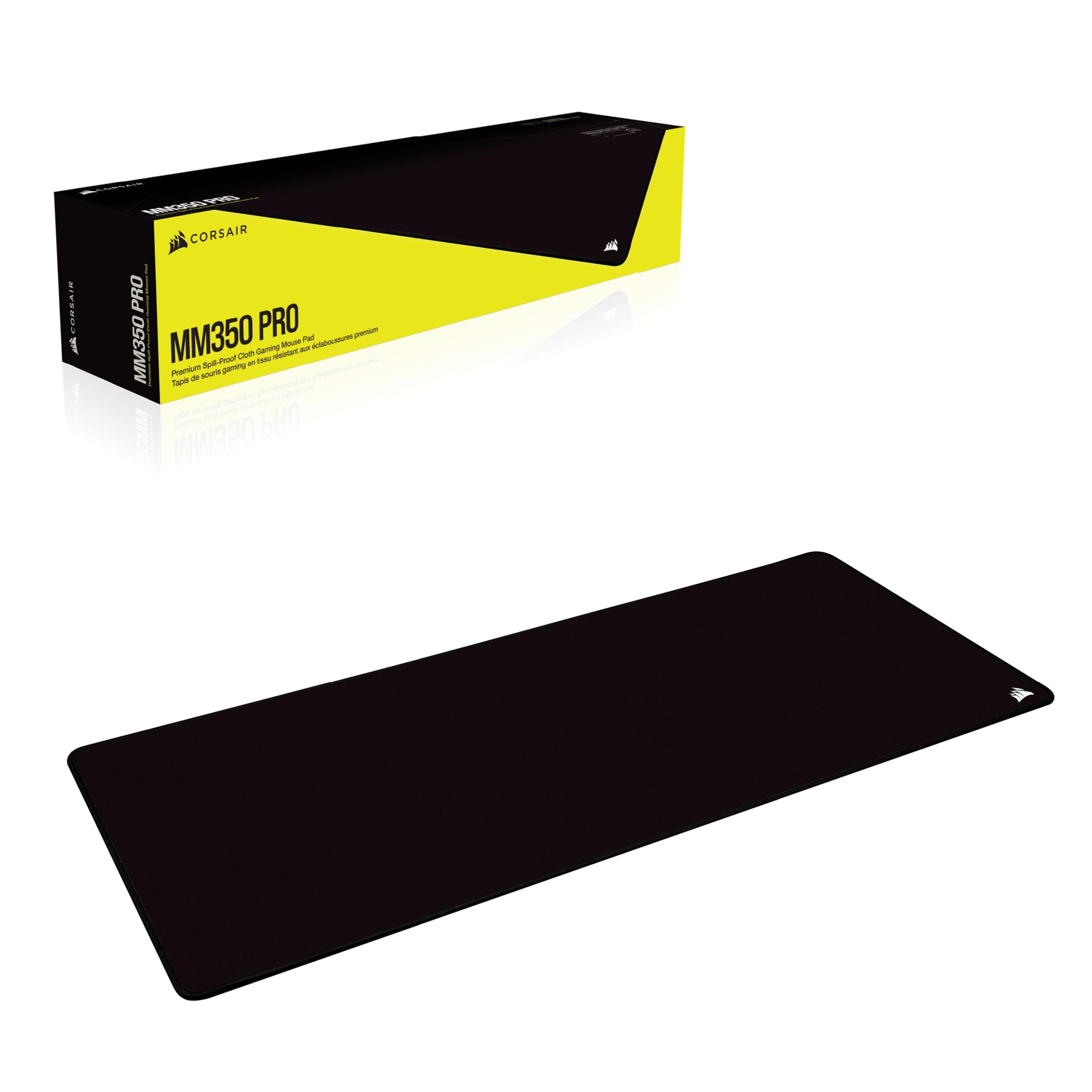 Corsair MM350 Pro Tapis de Souris Gaming – Élargi XL – Noir | 93 cm x 40 cm, micro-tissé, caoutchouc aiguilleté épais 4 mm, base en caoutchouc texturé antidérapant