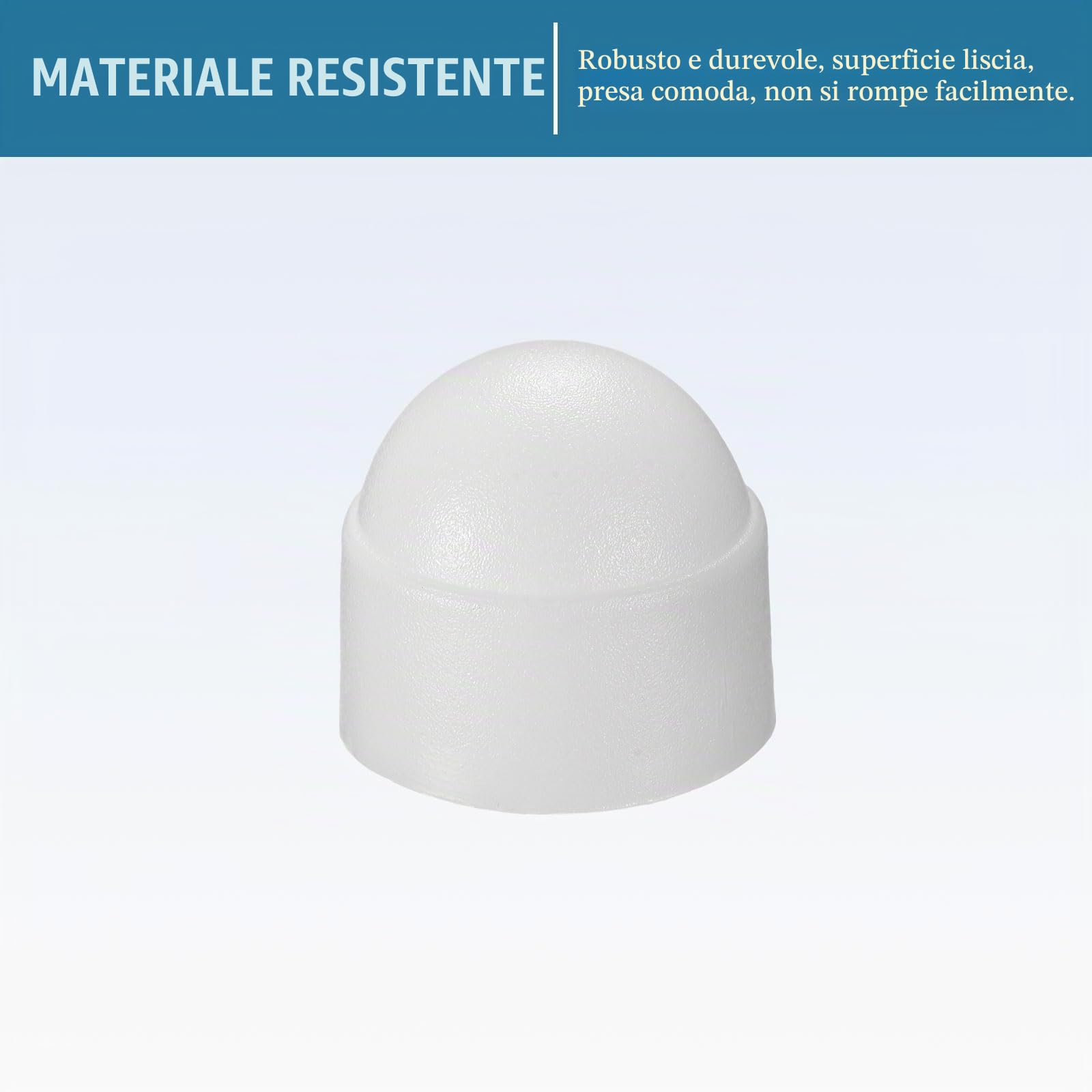 QUARKZMAN M8x13mm Cupola Bullone Dado Protezione Tappo Coperture x 25pz Plastica Esagonale Vite Cappucci per Porte e Tubi, [Bianco]