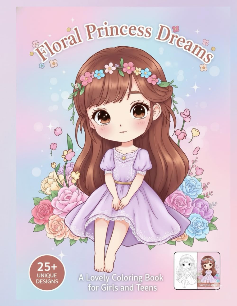 Floral Princess Dreams：お花とお姫様の塗り絵ブック