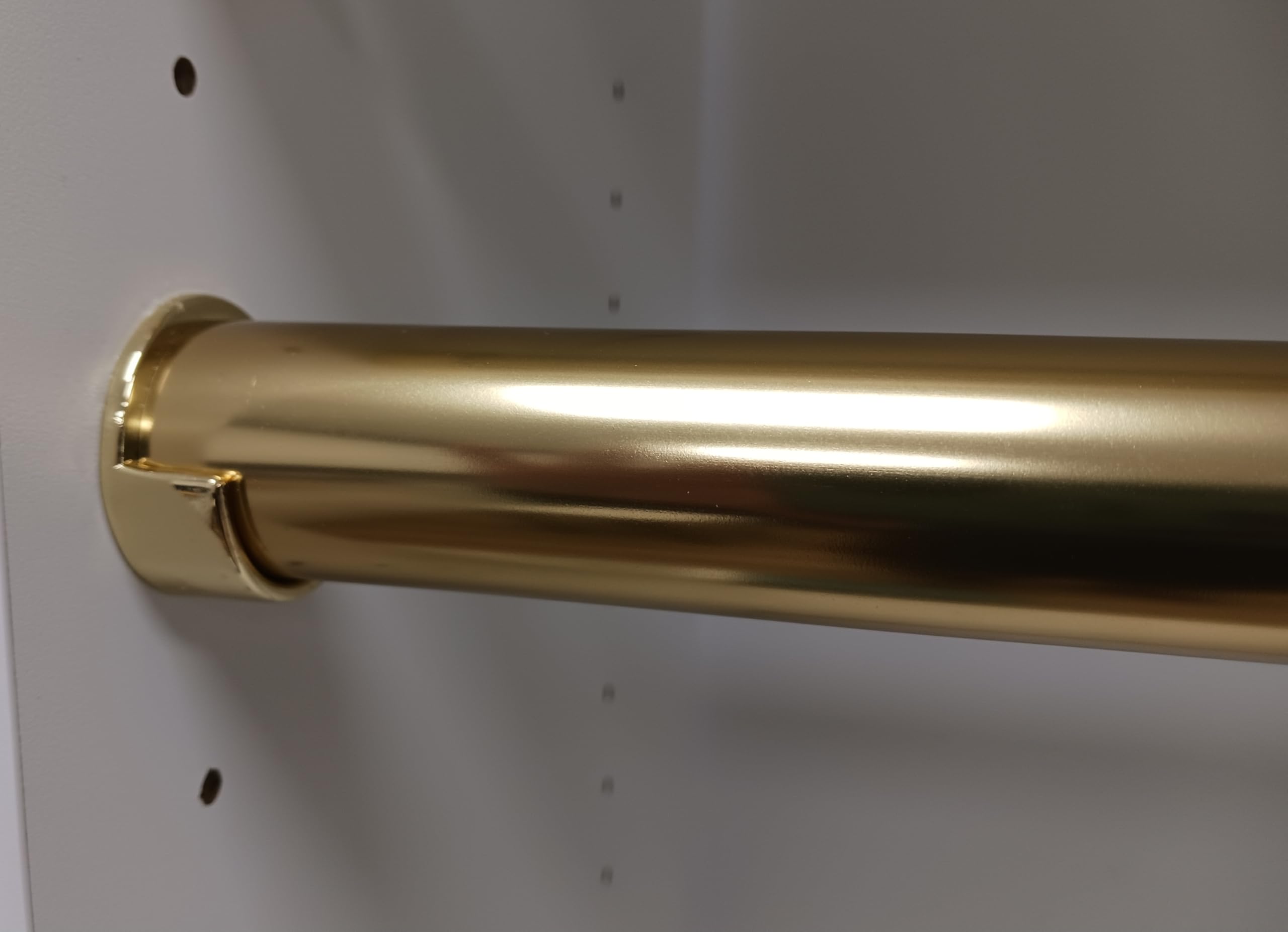 Polished Brass Custom Cut 1-5/16” Diameter Closet Wardrobe Rod | Made-to-Order Hanging Rod for Closets & Storage with End Supports (30 Inches Length)