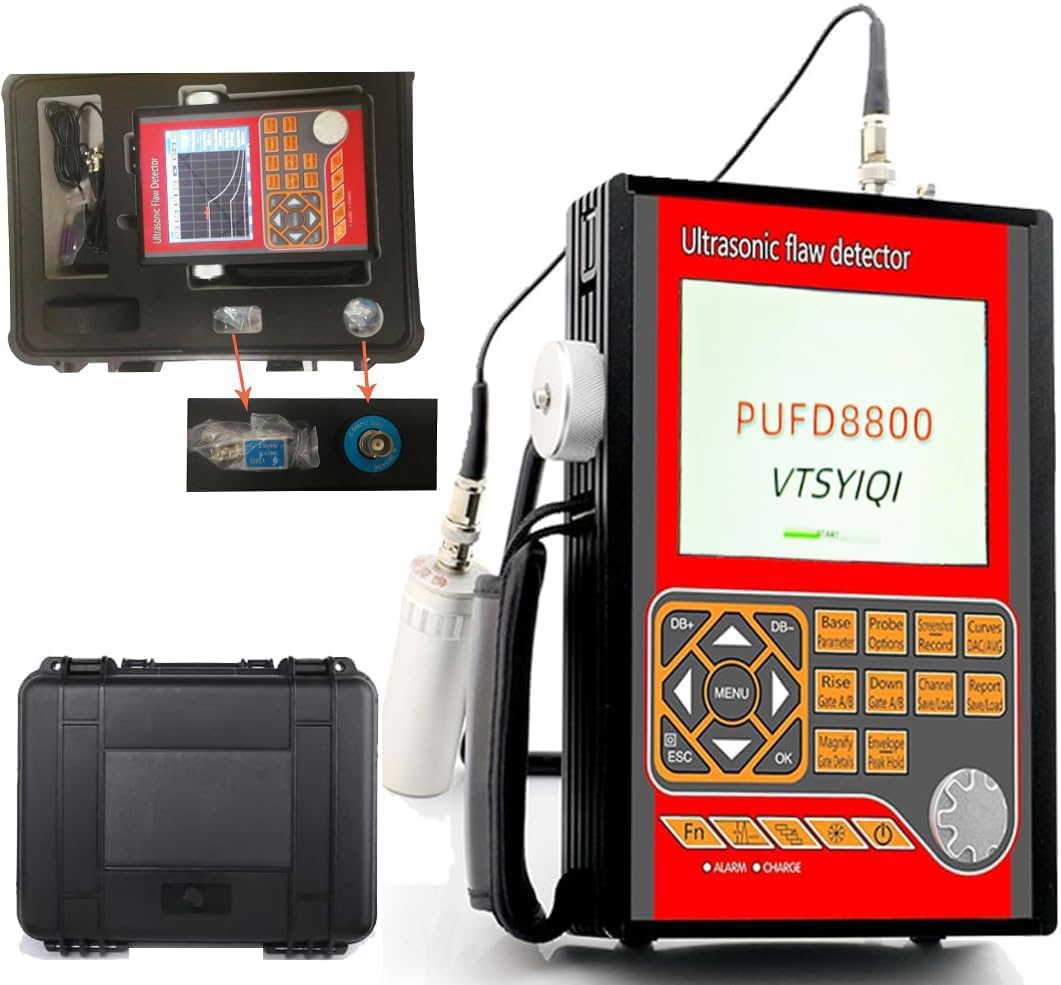 Ultrasonic Flaw Detector Digital Ultrasonic Metal Flaw Detector Instrument with Range 0 to 15000mm Automated Calibration Frequency 20-2000Hz IP65 Standard PC Software