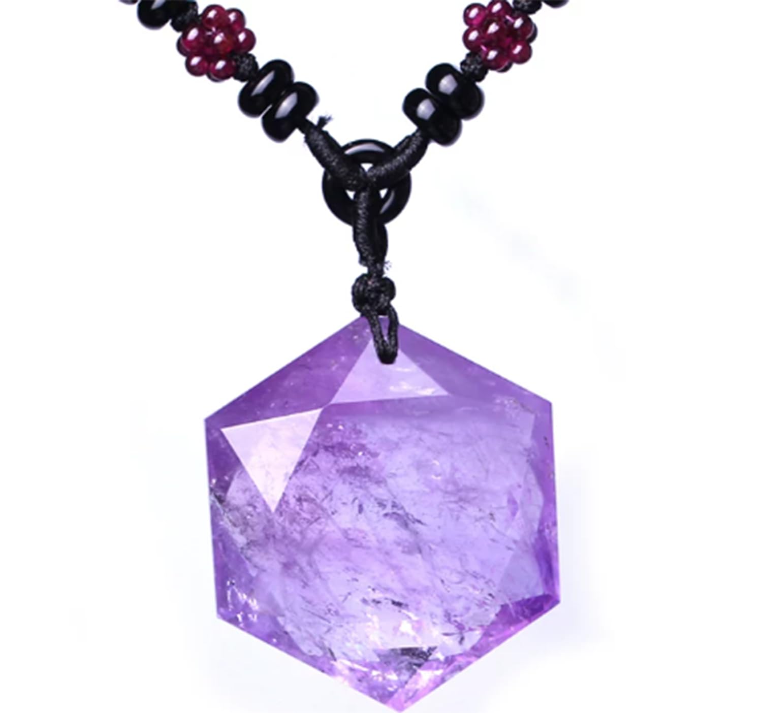Collar con Colgante de hexagrama de Piedra Preciosa Natural, Collares Minimalistas de Amatista, Joyas moradas, Regalos de cumpleaños, San Valentín y Día de la Madre