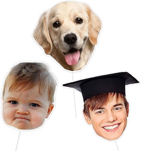 Recortes de cabezas gordas en un palo, cabezas personalizadas de cartón, accesorios de fotos para fiesta de novia, decoración de cabeza gorda,