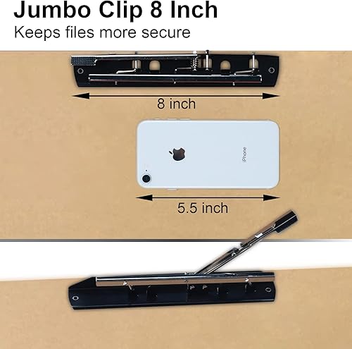 Miniatura 4 de Portapapeles de paisaje de 11 x 17 pulgadas con protector de esquina extra grande con clip de palanca jumbo de 8 pulgadas, portapapeles de 11 x 17