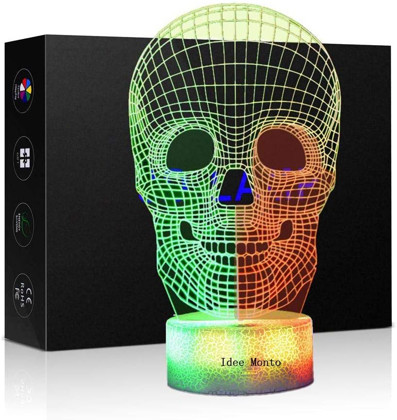 Idee Monto 3D Optical Illusion Night Light 7 LED Color Changing Lamp