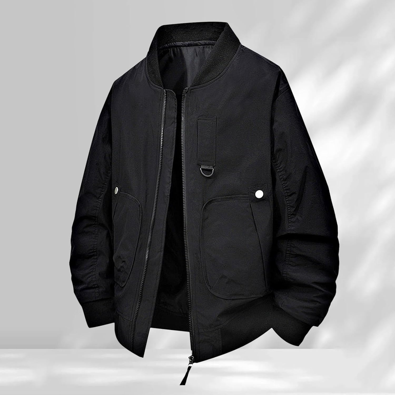 カジュアル軽量ジャケットアウトドアウィンドブレーカーソフトシェルフリース裏地フード付きコート秋冬デイリーウェア1228