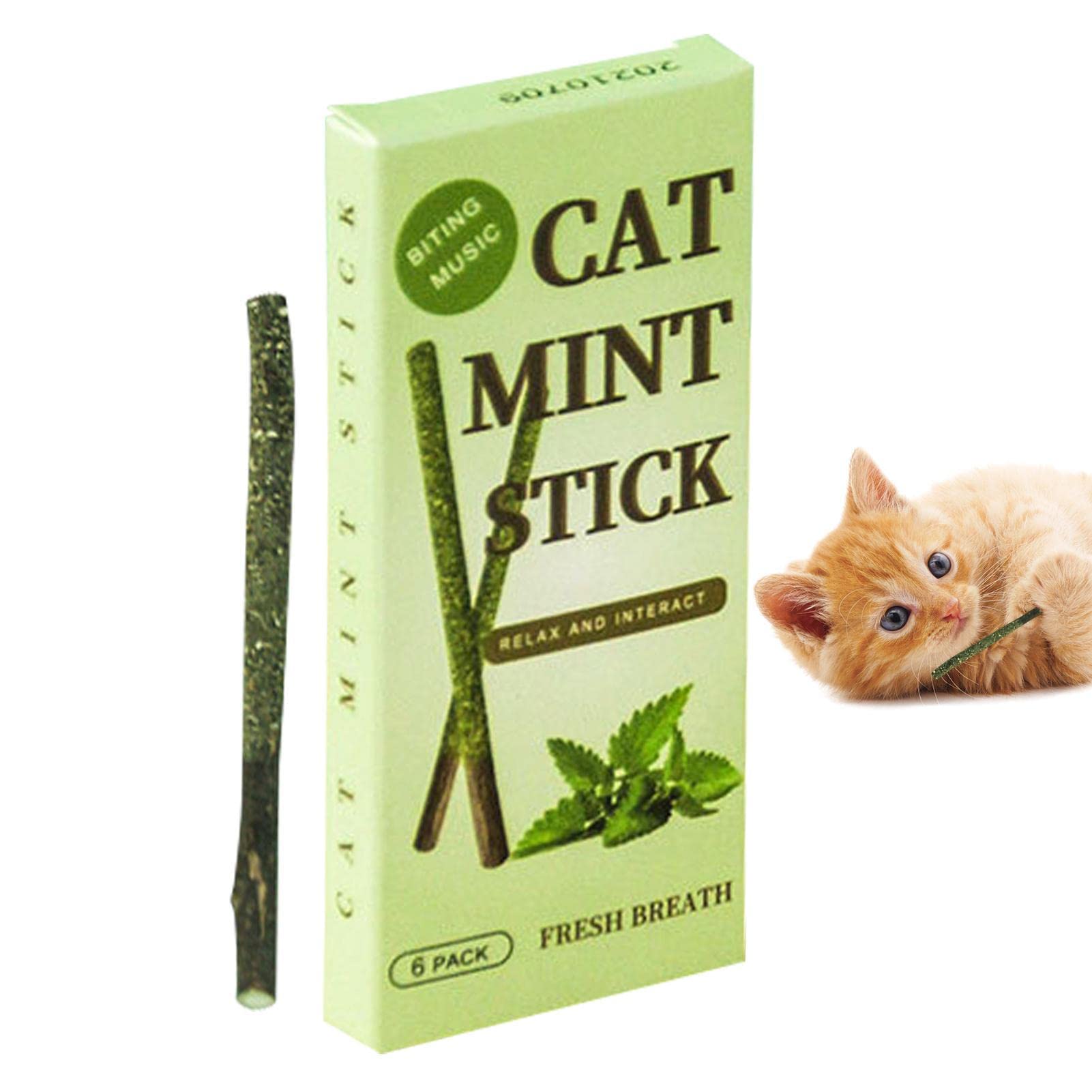 Rianpesn Catnip Box Catnip Toys Sticks, Cat Chew Stick Catnip Toys Silvervine Sticks Kitten Chew Toys, Cats Stick Kitten Teething Interactive Wand Toys For Bored Cats
