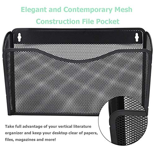 Easepres 8542018173 Mesh 3 Pockets Hanging File Organizer Vertical Wall File Holder Rack thumb #2
