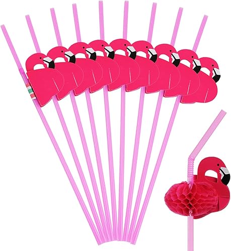 Miniatura 12 de ALINK 100 popotes de paraguas para bebidas, pajitas de plástico para cóctel, pajitas tropicales para fiestas hawaianas/cumpleaños/decoración