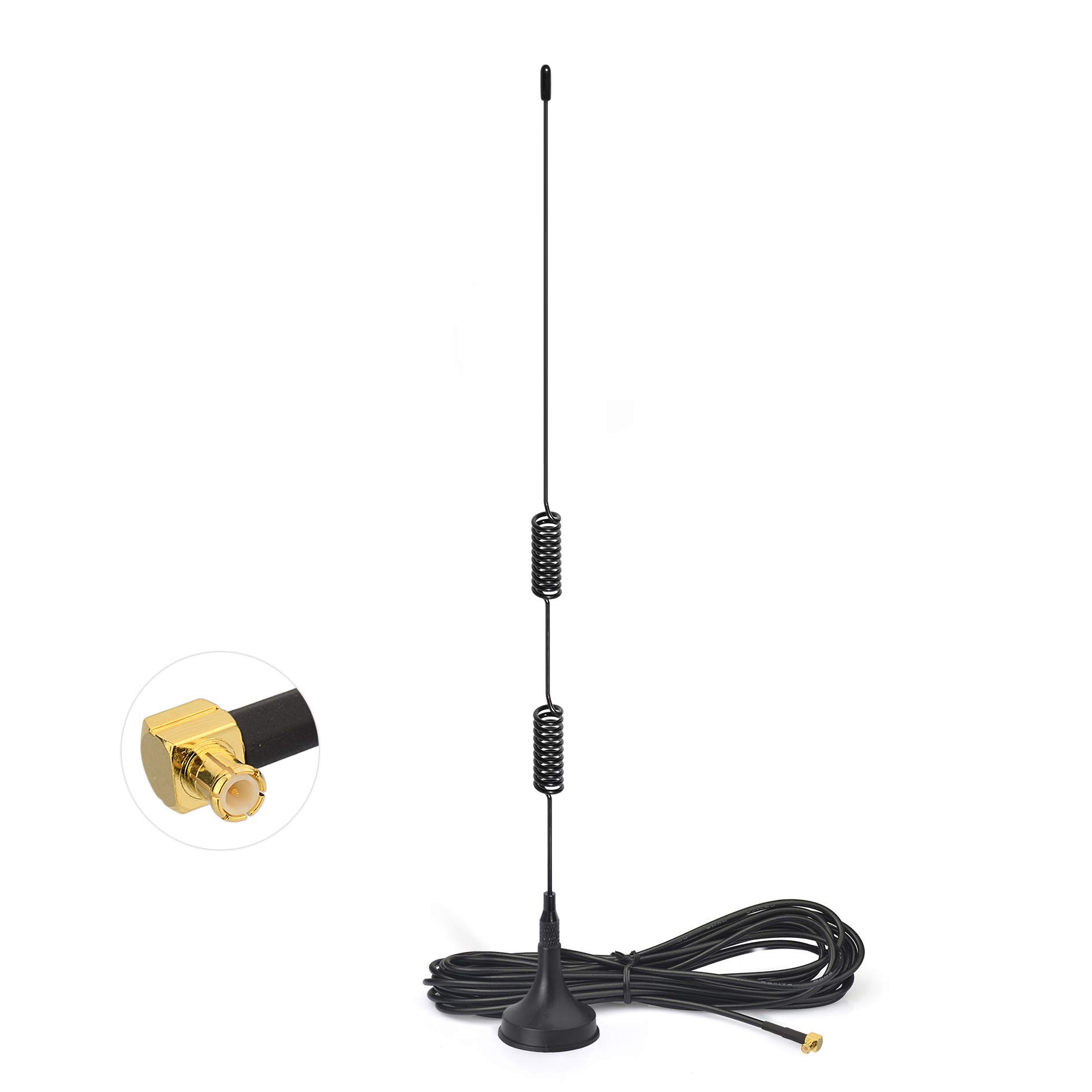 Universal Car Antenna - MCX Connector, Magnetic Base, Stereo Antenna for Vehicle, Truck, SUV, RV, Marine, Boat, Audio Head Unit