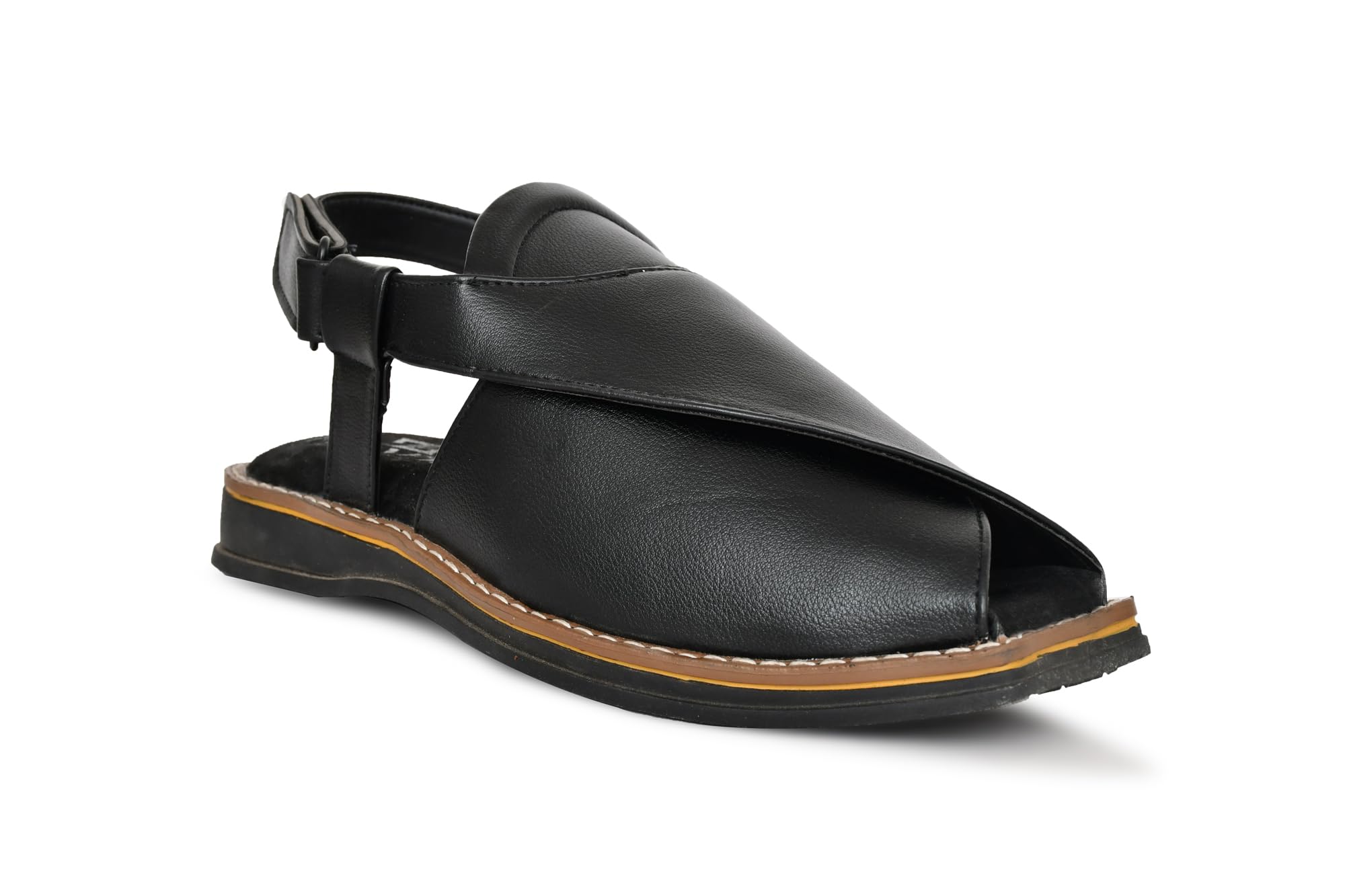 OZJI Men Flat Sandals, Midnight Sandals, Peshawari sandals (Black, 9) (B0D4QJ685M) Amazon Price History, Amazon Price Tracker
