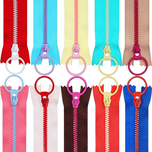 Cremalleras de Resina Colores, 20 Piezas 30cm Cremalleras de Costura Bobinas de Nailon con Tirador de Anillo de Metal Utilizado para Sastre Costura Manualidades Bolsa Ropa
