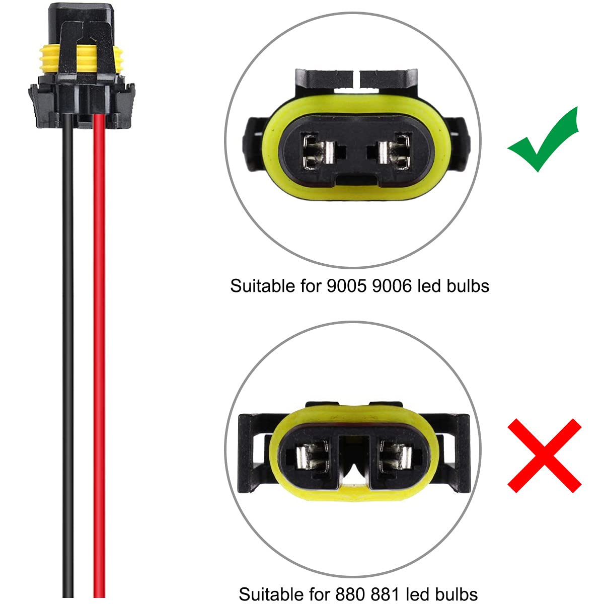 10PCS 9005 HB3 9006 HB4 gniazdo żarówki żeński adapter okablowania złącze uprzęży do LED Headlight Adapter gniazda światła przeciwmgielnego