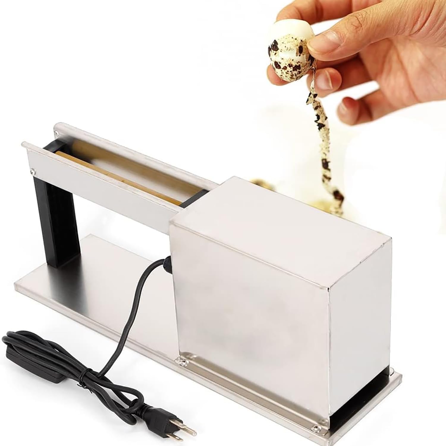 Electric Semi-Automatic Quail Egg Peeler Machine, 304 Stainless Steel Portable Egg Peeler Sheller, Processing Peeling Tool, Household Quail Egg Peeling Machine, for Quail Egg