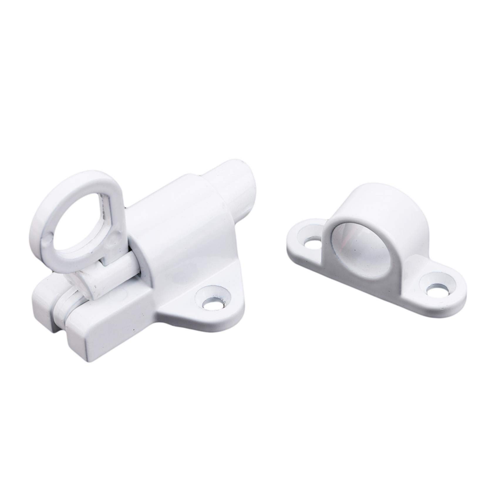Meoliny Spring Bounce Door Bolt for Bathroom Toilet Window Furniture with Screws,White