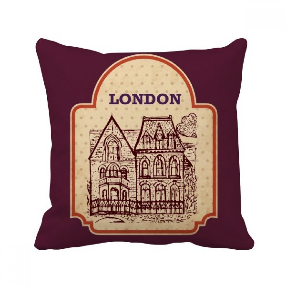 Coussin Royaume-Uni motif sketch Londres 40x40 cm multicolore pour décoration maison et canapé