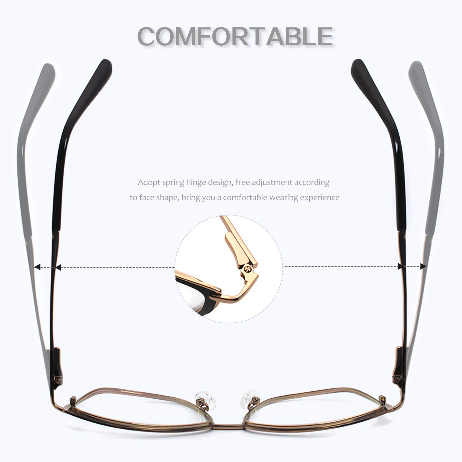 Mode classique femmes lunettes métal verres clairs oeil de chat lunettes