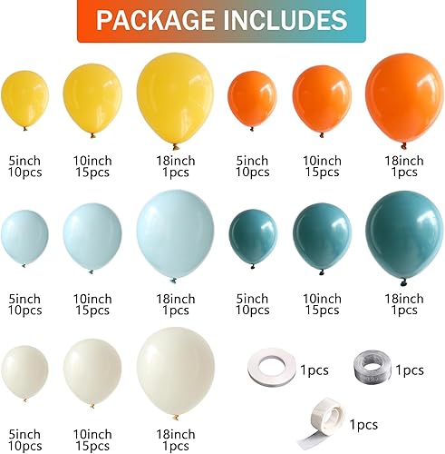 Miniatura 2 de Here Comes The Son Groovy Flower Theme - Kit de arco de guirnalda de globos con globos naranjas, amarillos, azules, arena, blancos para baby shower,